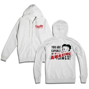 Betty Boop "You Are Capable of Amazing Things" Light Gray Zip Hoodie